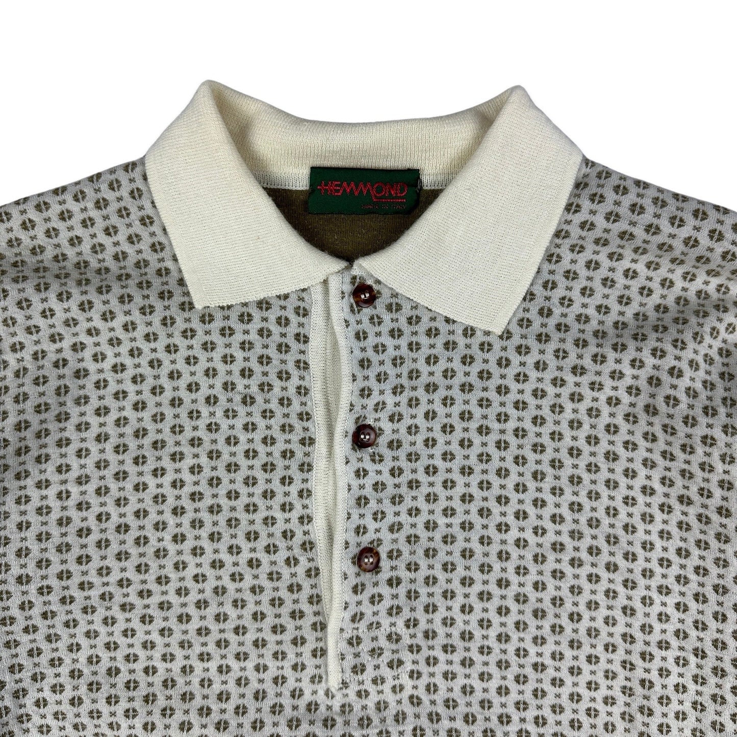 Vintage 80s Patterned Wool Knit Jumper L