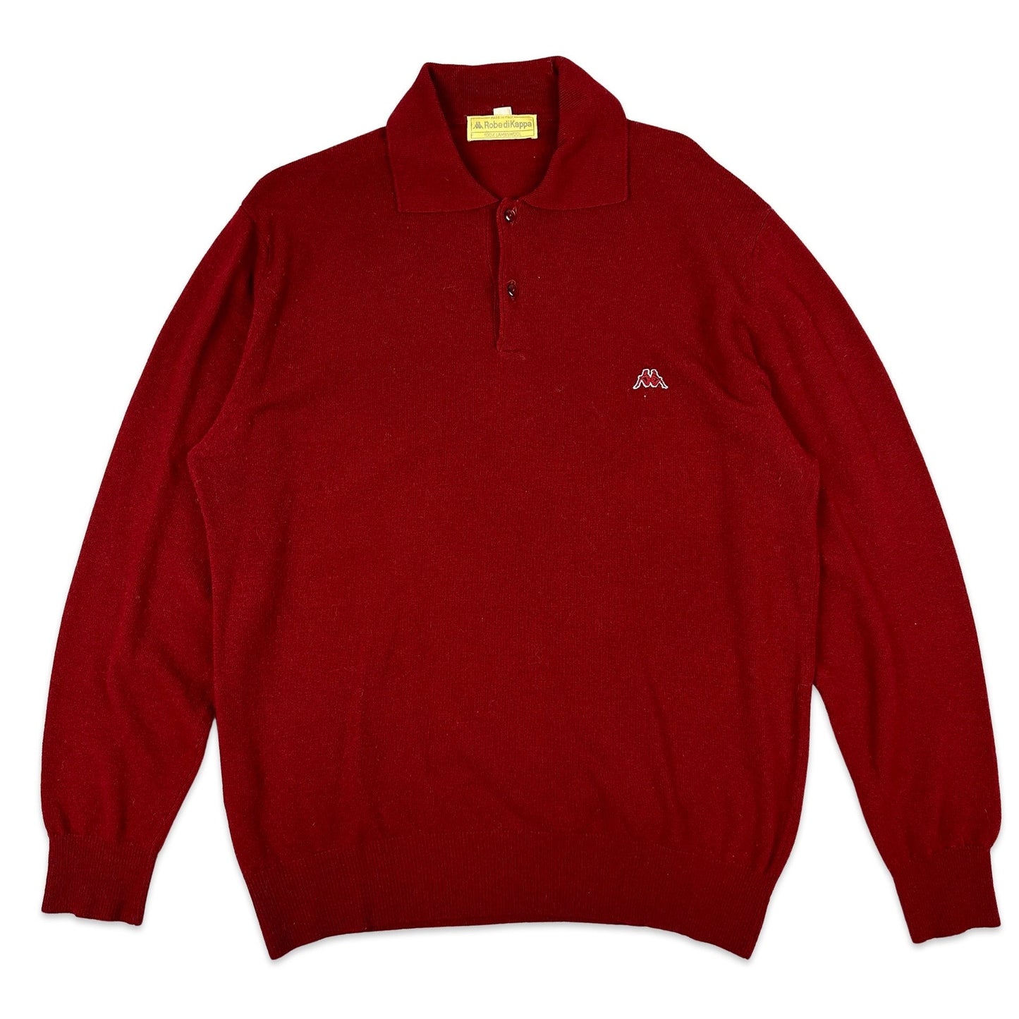 Vintage Burgundy Kappa Branded Knit Jumper XL