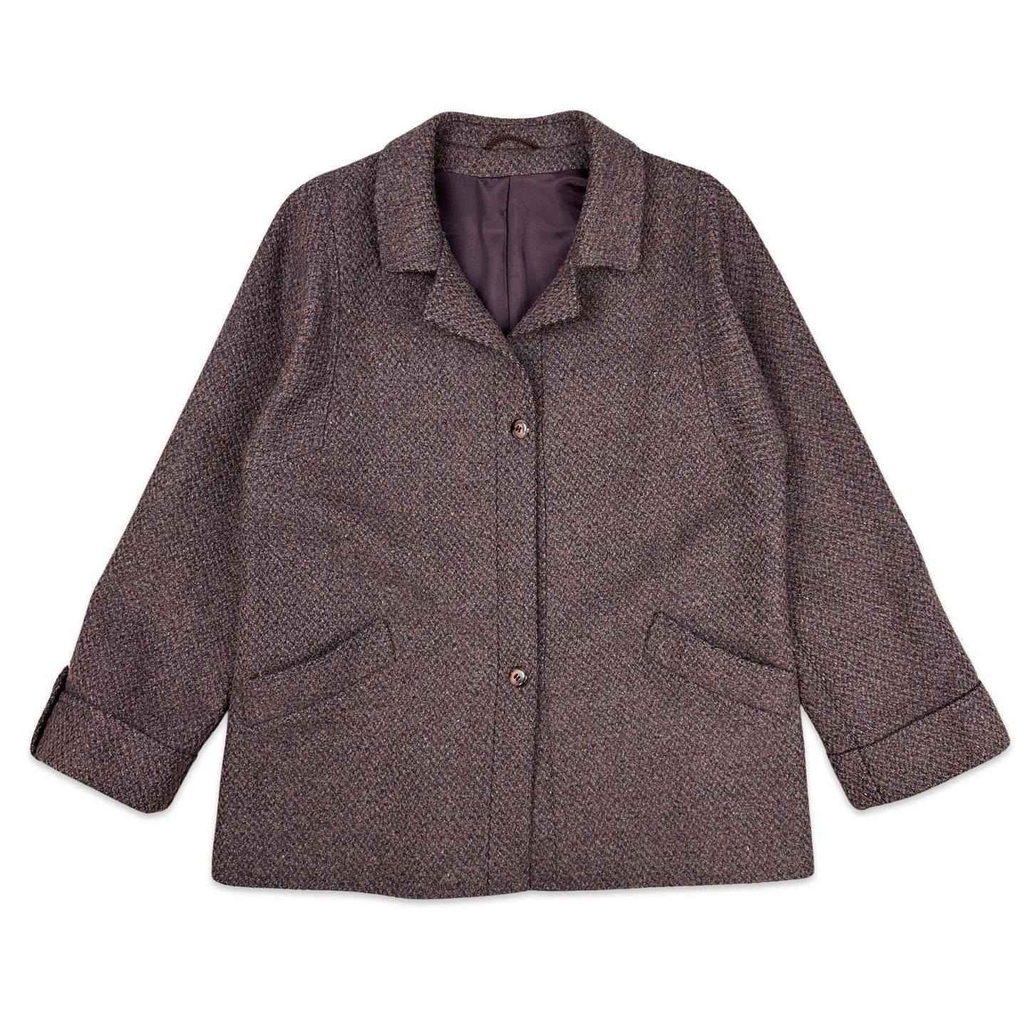 80s Vintage Purple Wool Coat 14