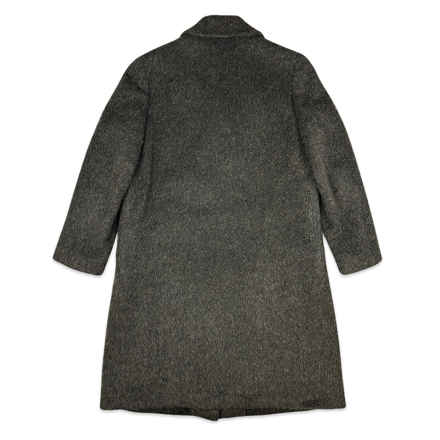 90s Vintage Brown Mohair Wool Duster Coat 10 12
