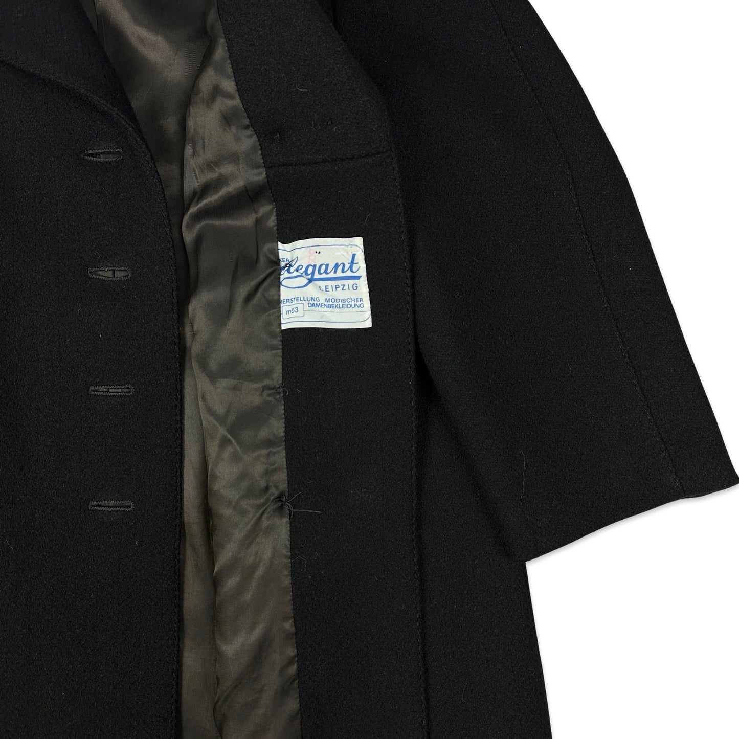 80s Vintage Black Wool Coat 16 18 20