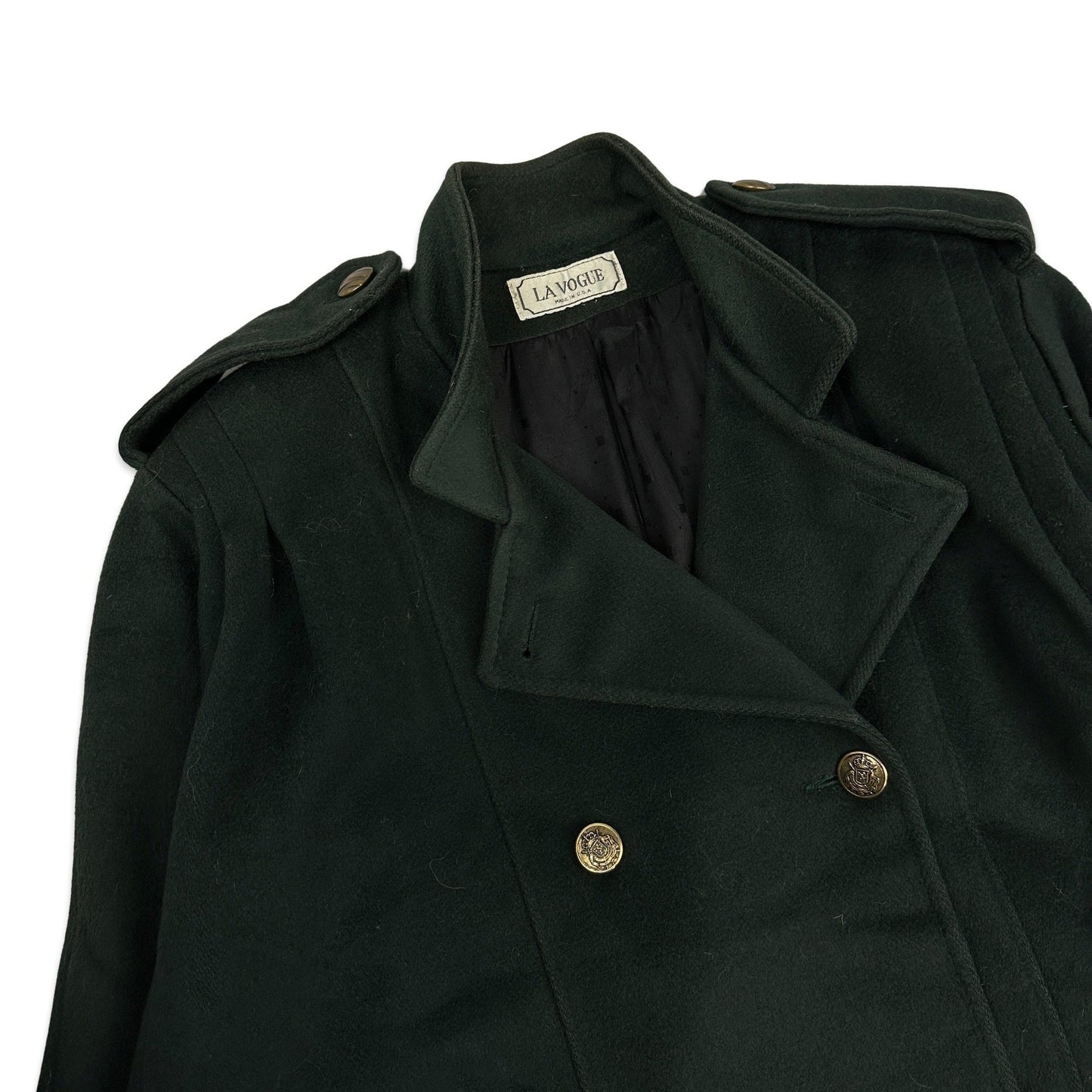 90s Vintage Ladies Forest Green Wool Duster Coat 18