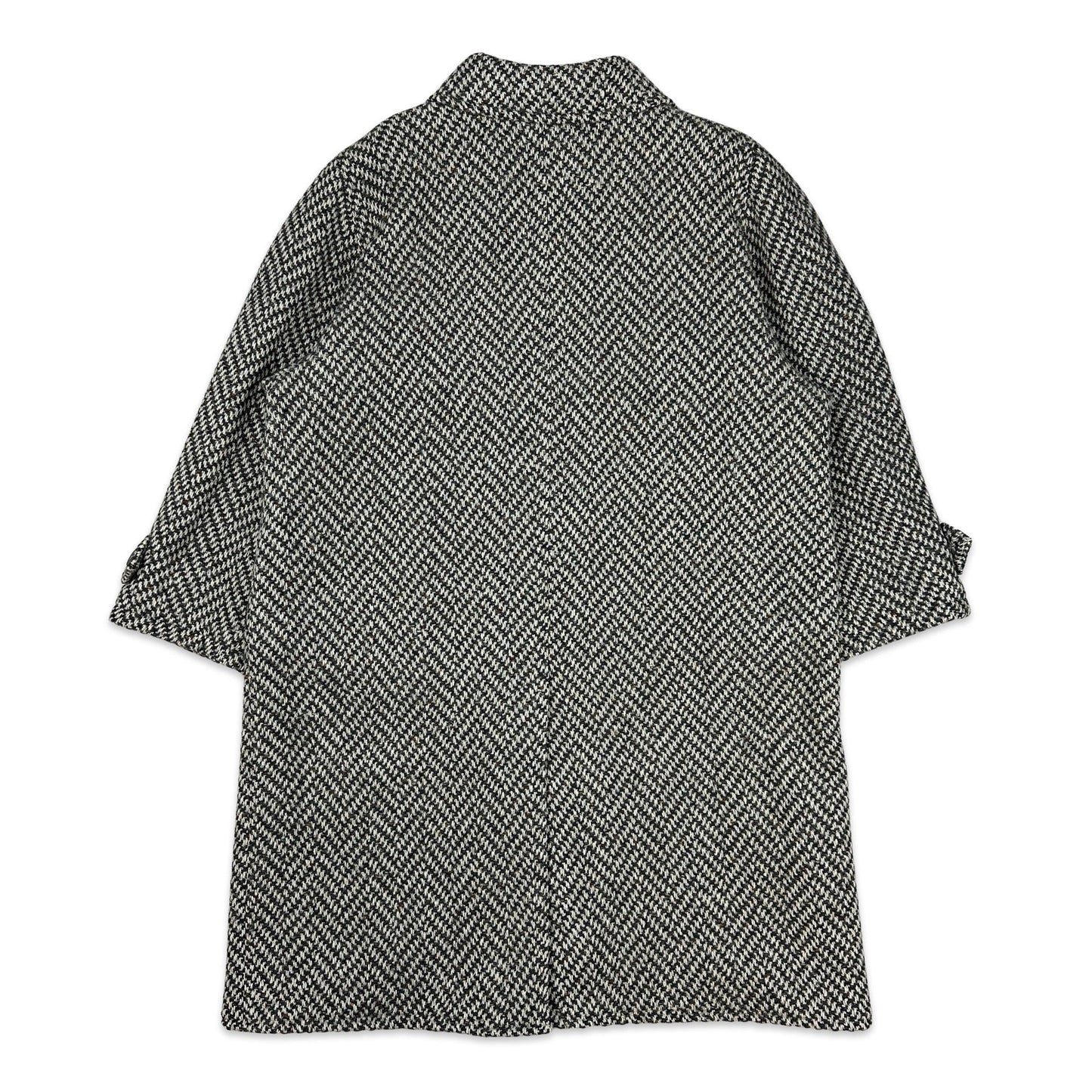 80s/90s Vintage Herringbone Wool Coat 2XL