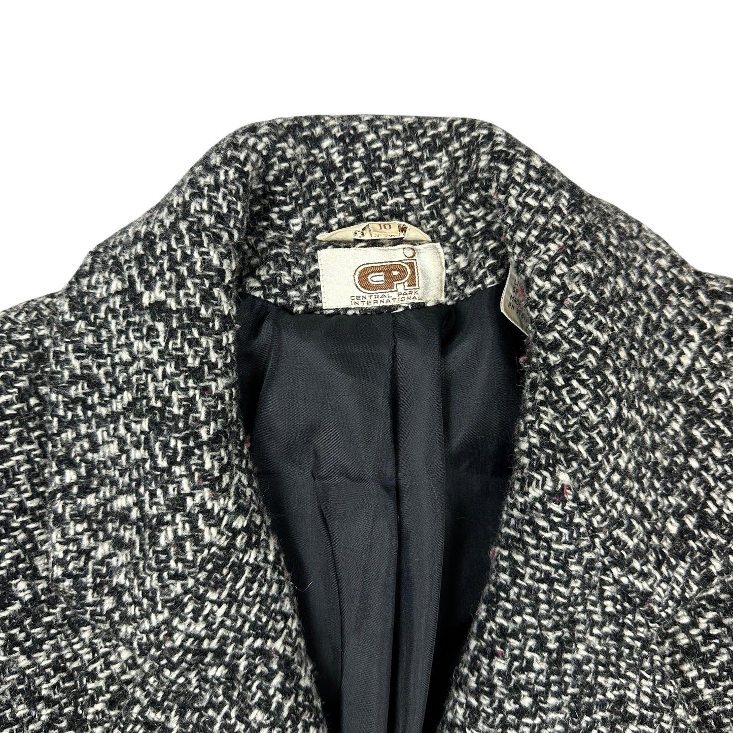 90s Vintage Black & White Wool Coat 12