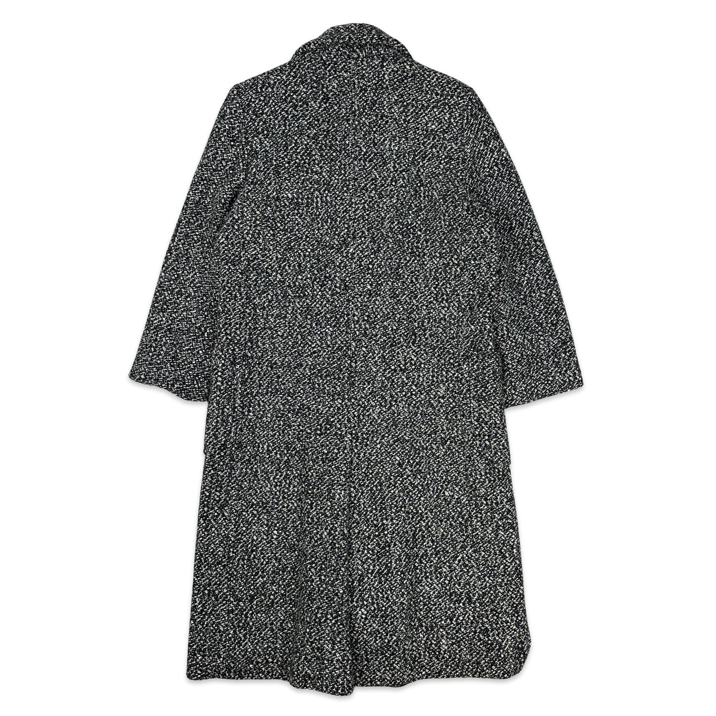 90s Vintage Black & White Wool Coat 12