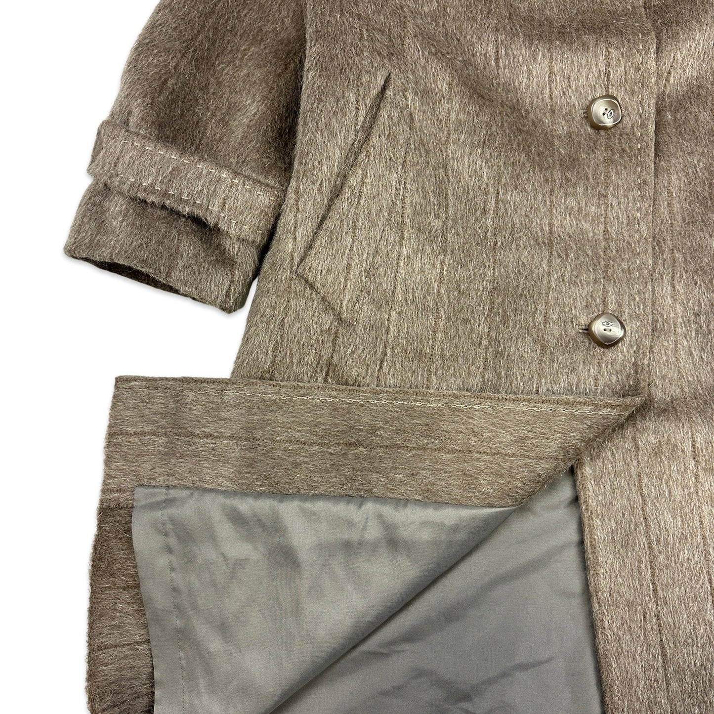 80s Vintage Llama Wool Brown Coat 16