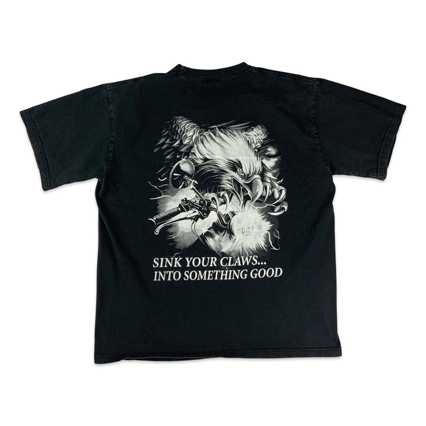 Black Biker Graphic Tee M L