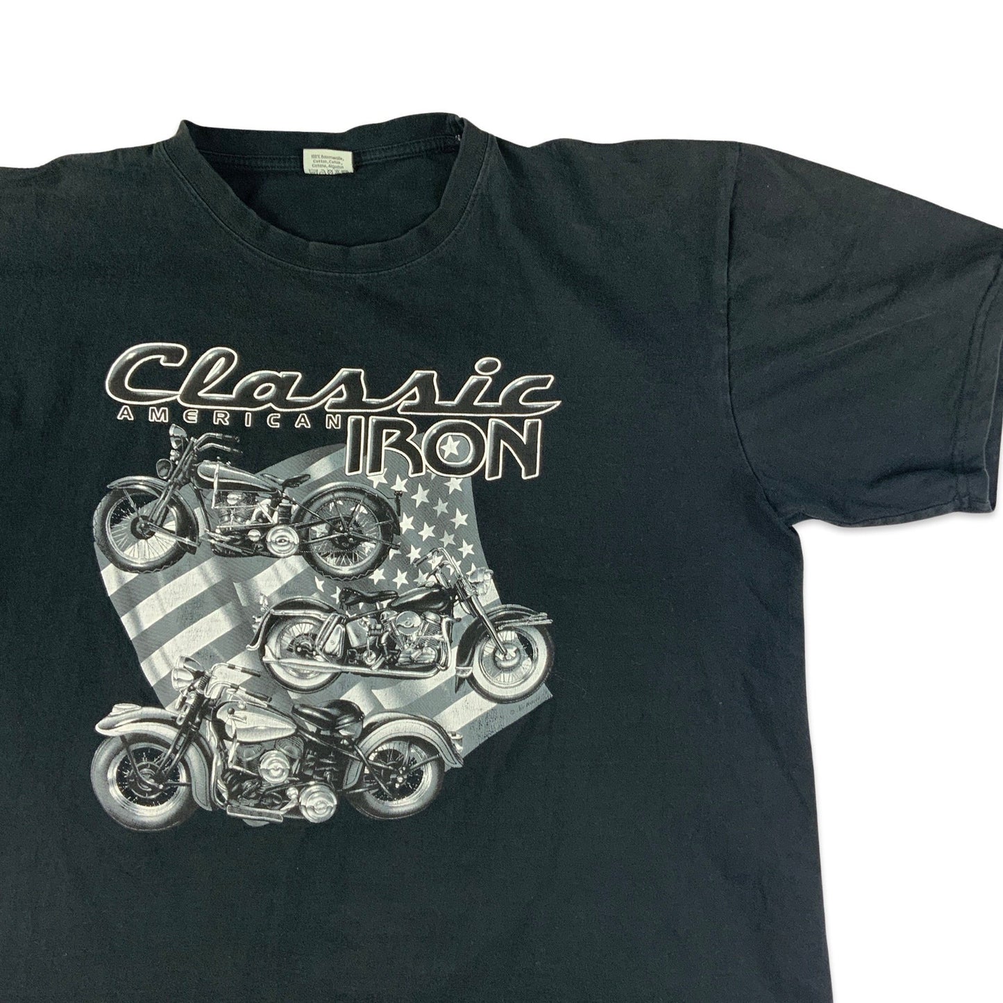 Black Biker Graphic Tee M L