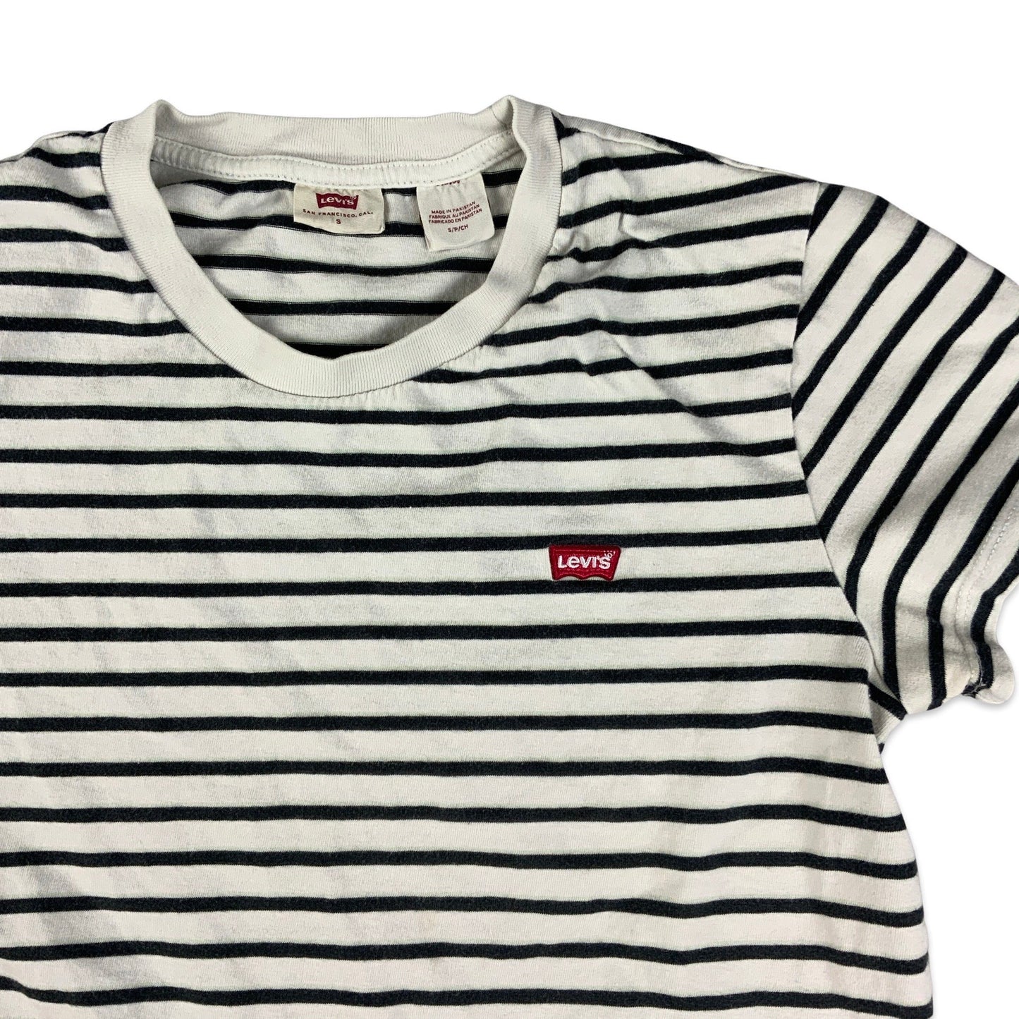 Levi's Black & White Striped Tee 6 8