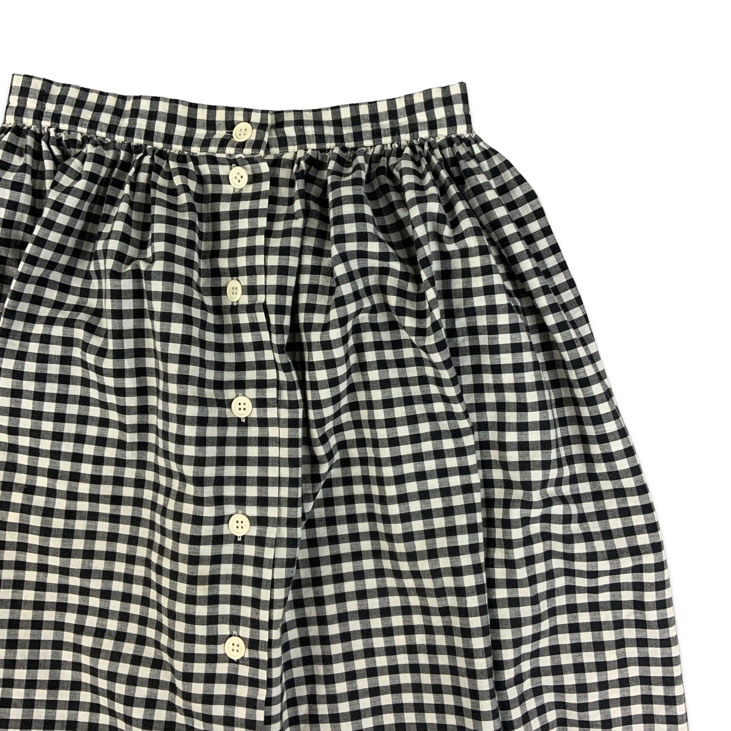 Vintage Black & White Gingham Button-up Midi Skirt 8