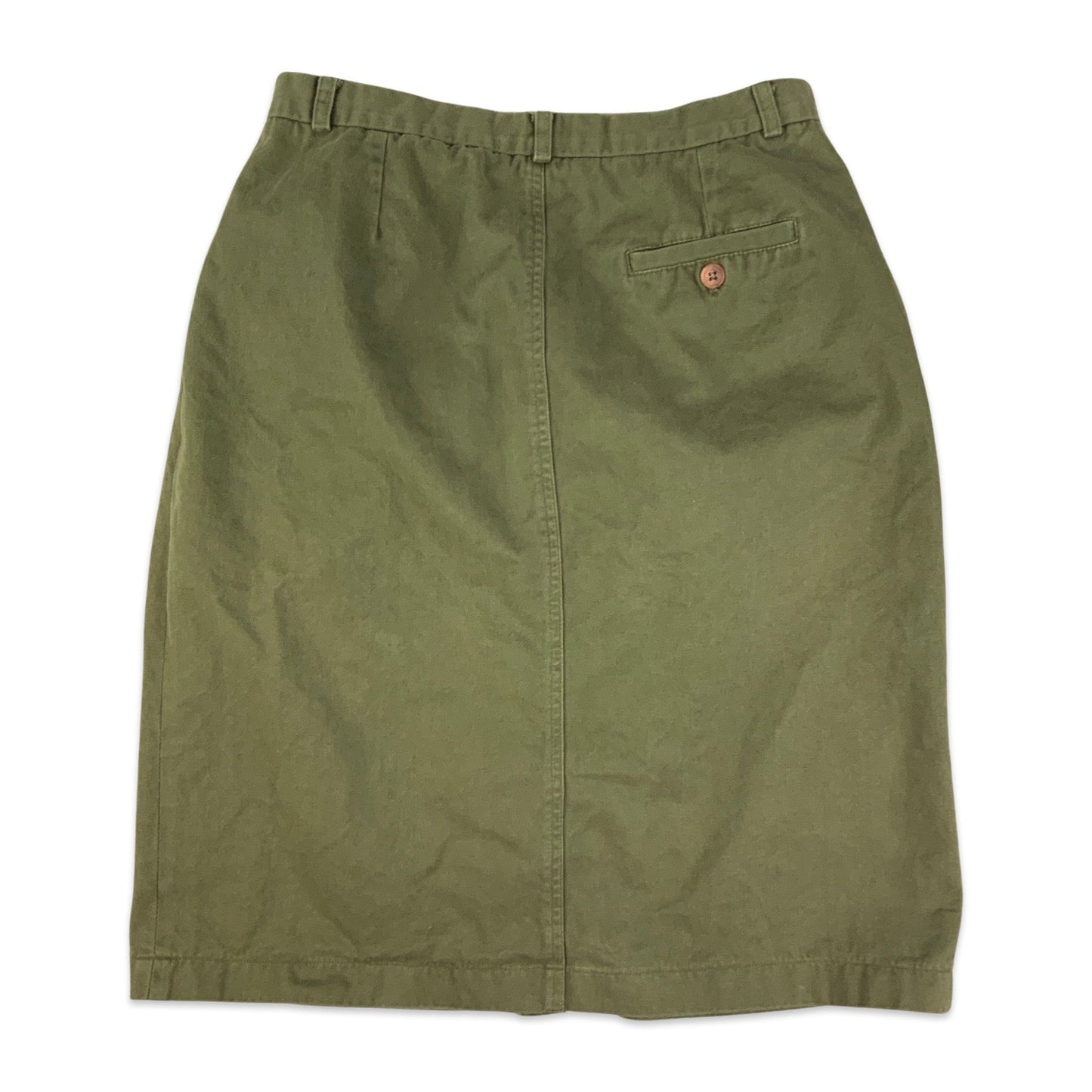Vintage Green Button-up Pleated Midi Skirt 10