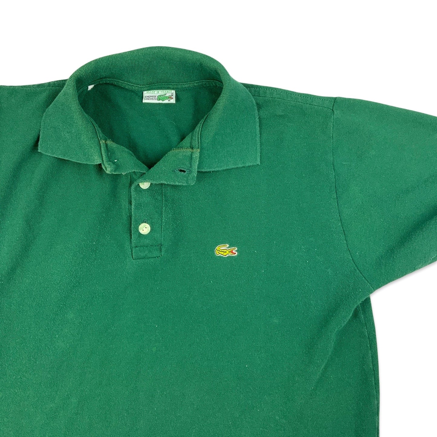 Vintage 80s Chemise Lacoste Green Polo Shirt S M