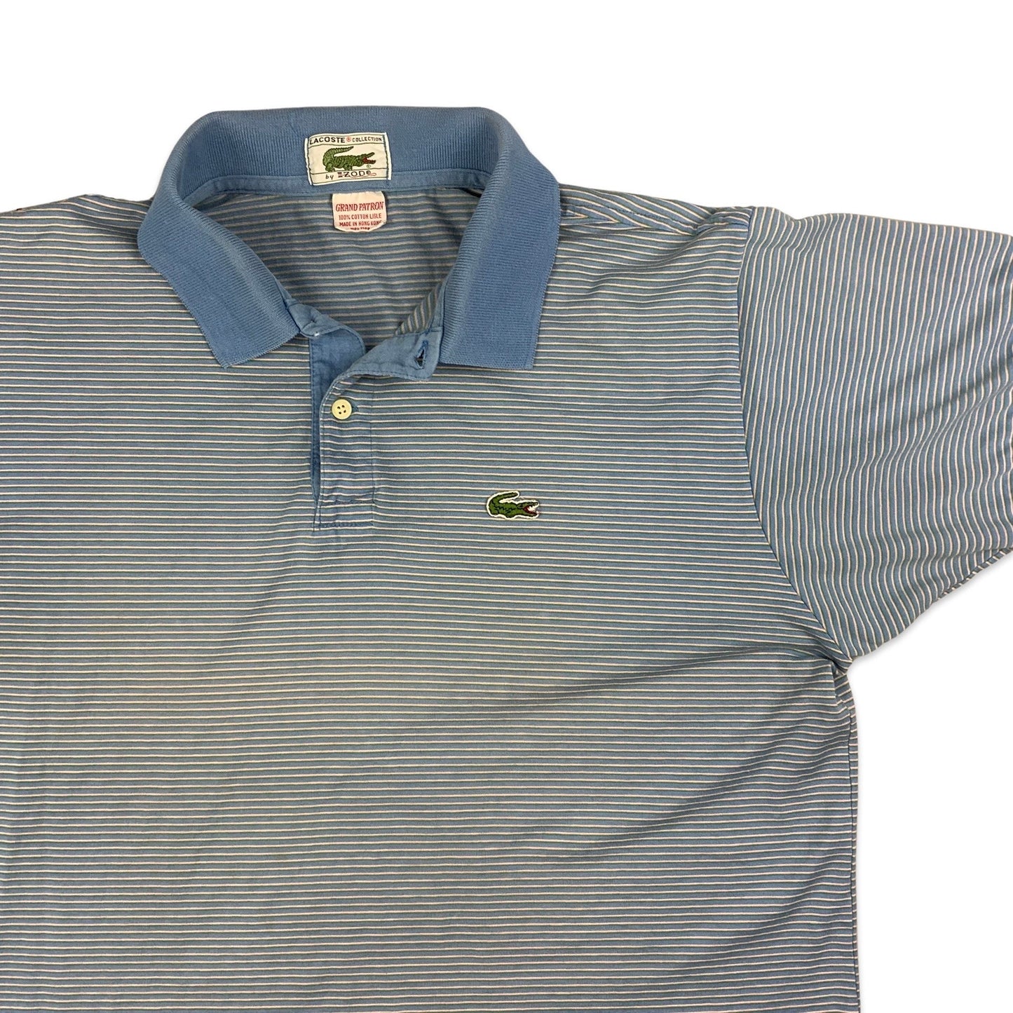 Vintage 70s 80s Lacoste Blue Striped Polo Shirt M L