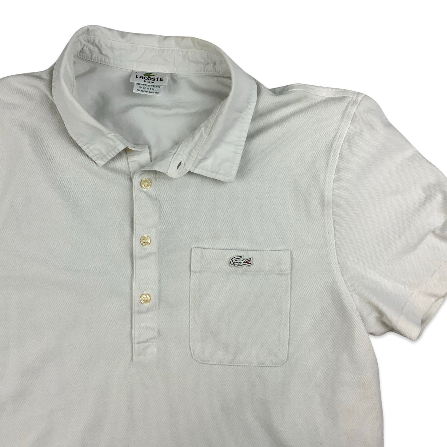 Lacoste White Polo Shirt S M