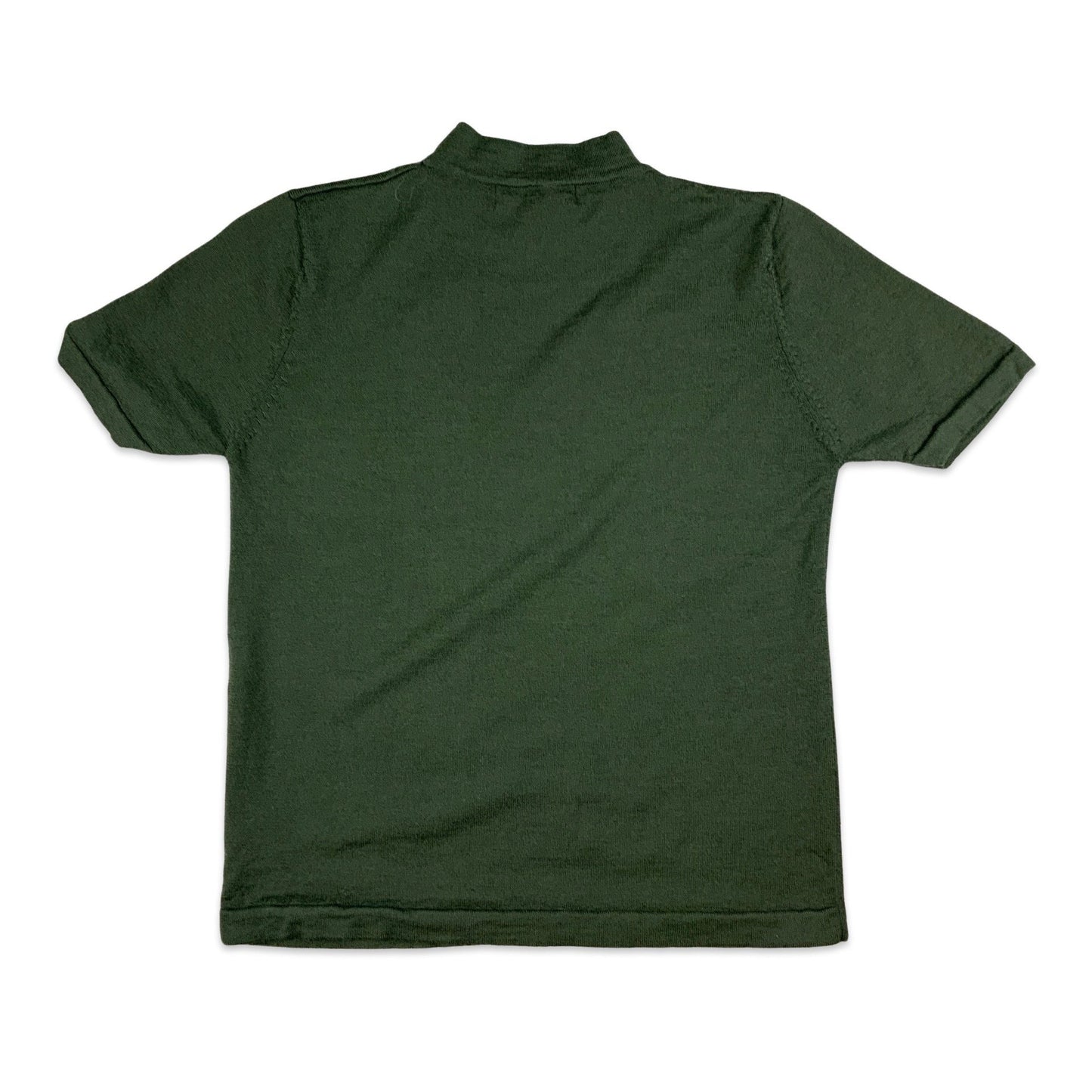 00's Green Mock Neck Floral Short Sleeve Jumper 8 10