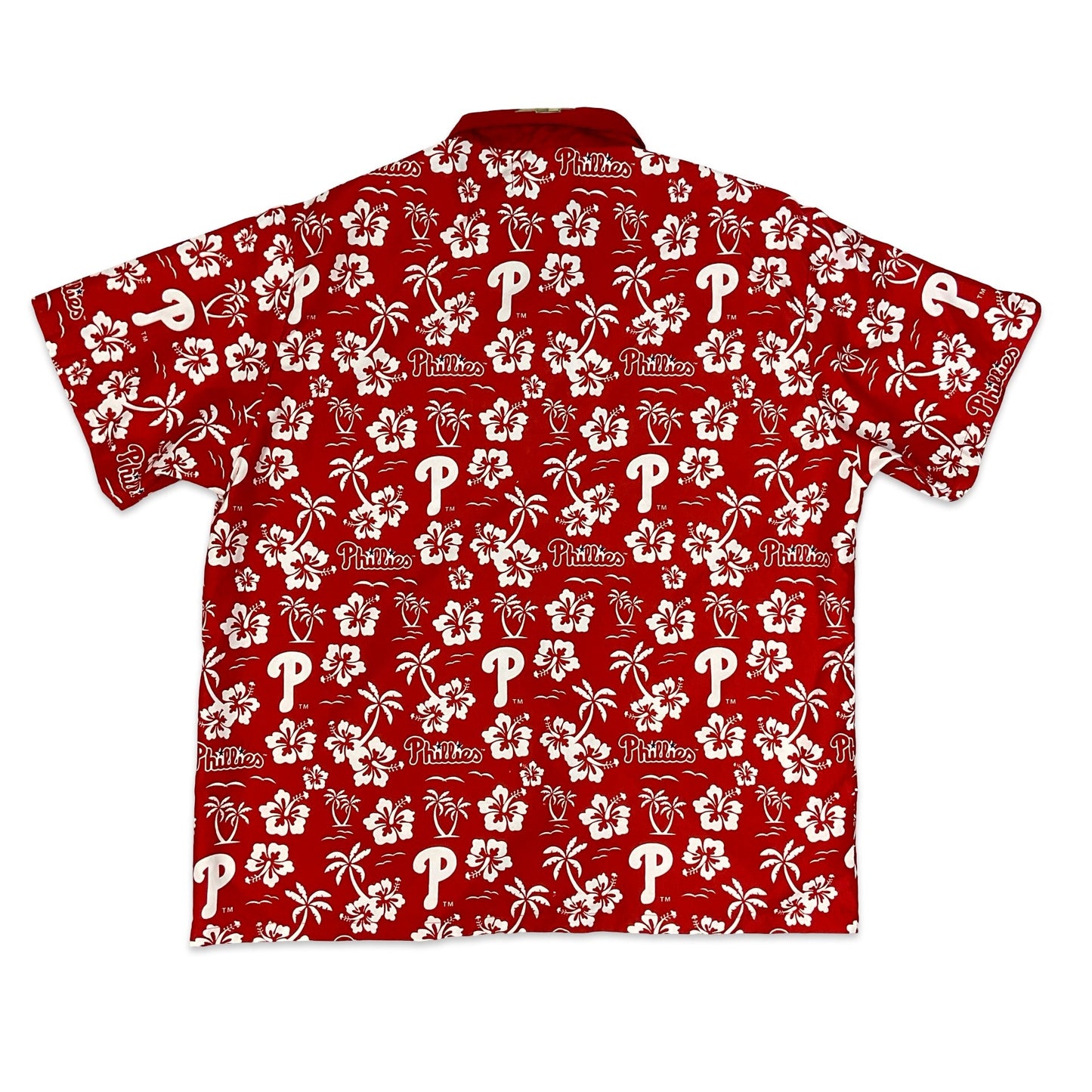 Philadelphia Phillies Baseball Team Red & White Floral / Logo Print Shirt XL XXL