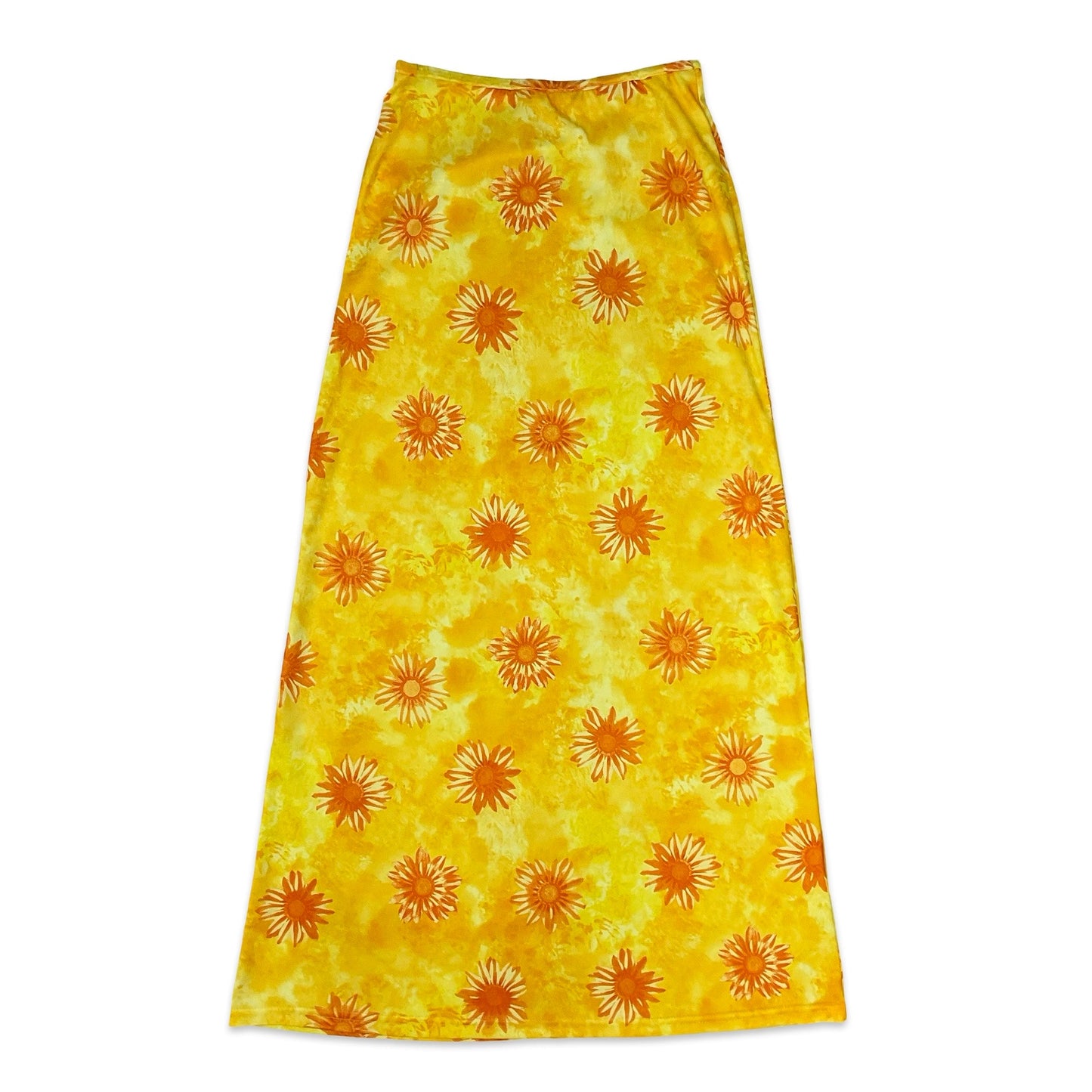 Vintage Y2K Yellow & Orange A-line Maxi Skirt 8