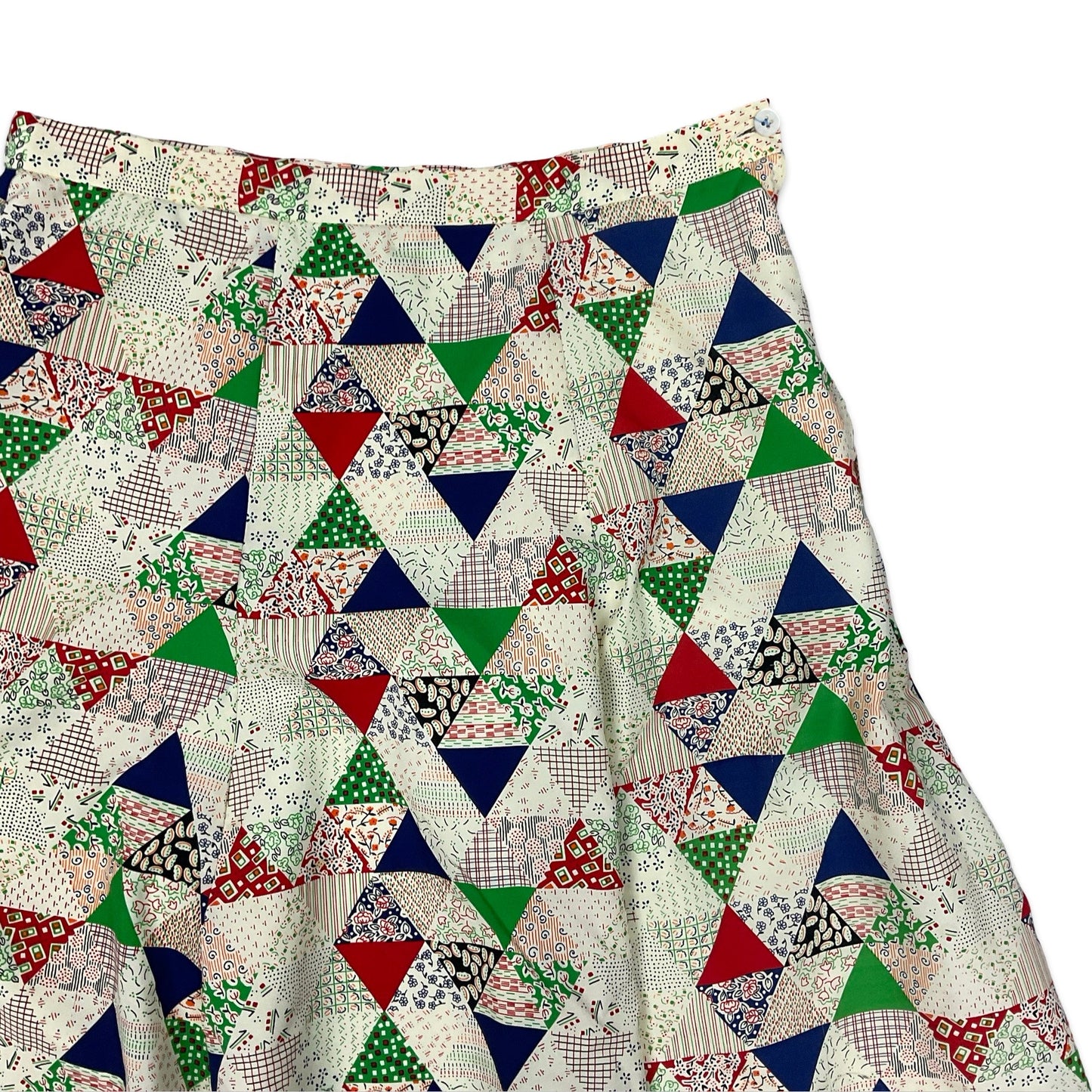 Vintage Abstract Geometric Print A-line Midi Skirt 16