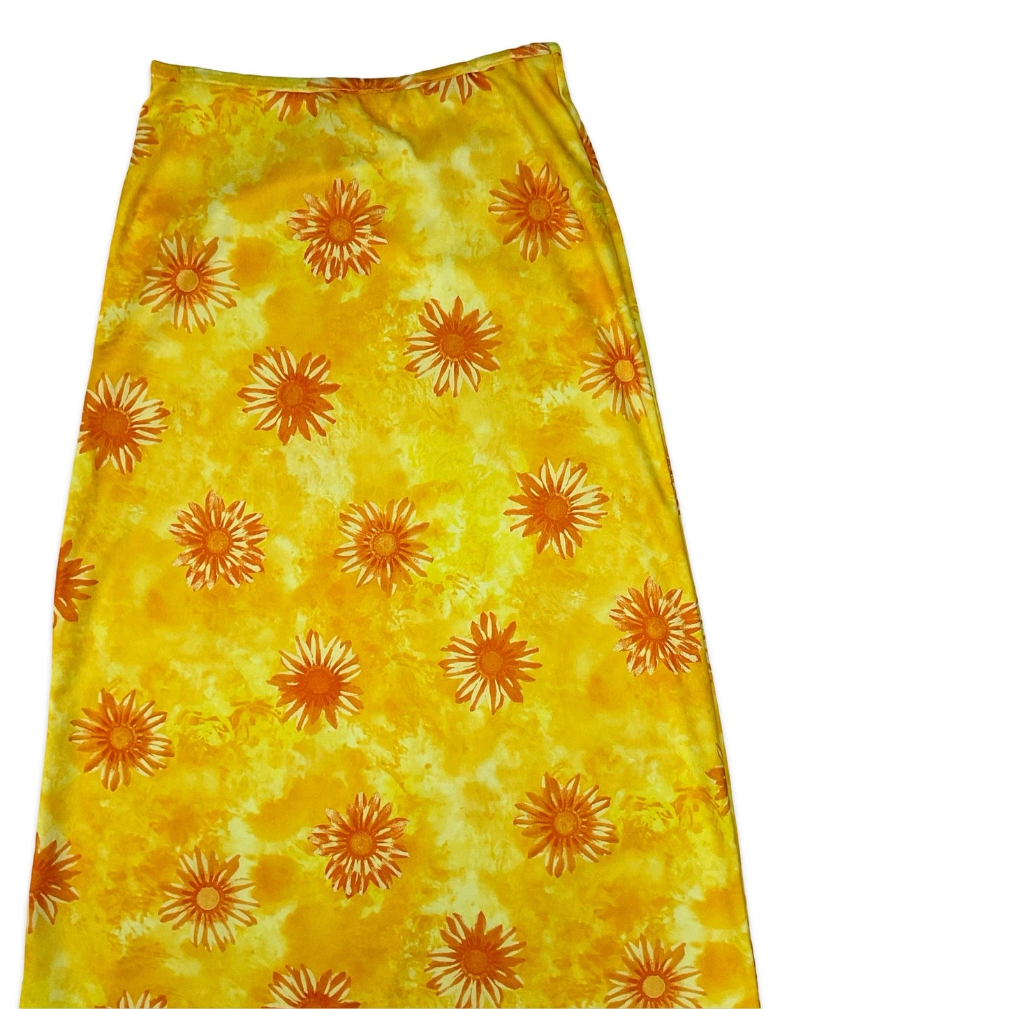 Vintage Y2K Yellow & Orange A-line Maxi Skirt 8