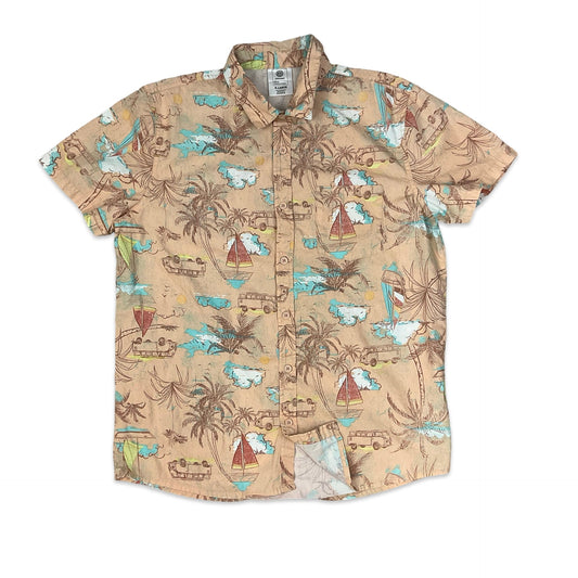 Volkswagen Peach Hawaiian Shirt M L