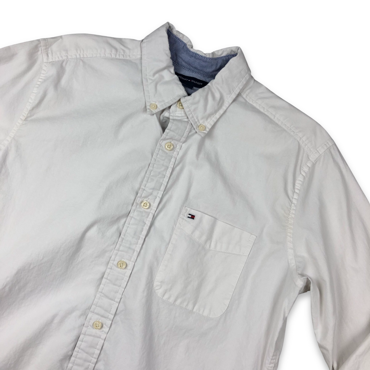Vintage Tommy Hilfiger Plain White Cotton Shirt L