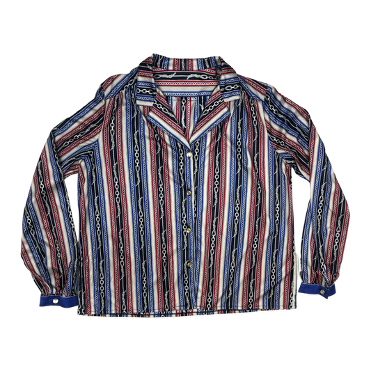 Vintage 80s 90s Striped Blouse 16