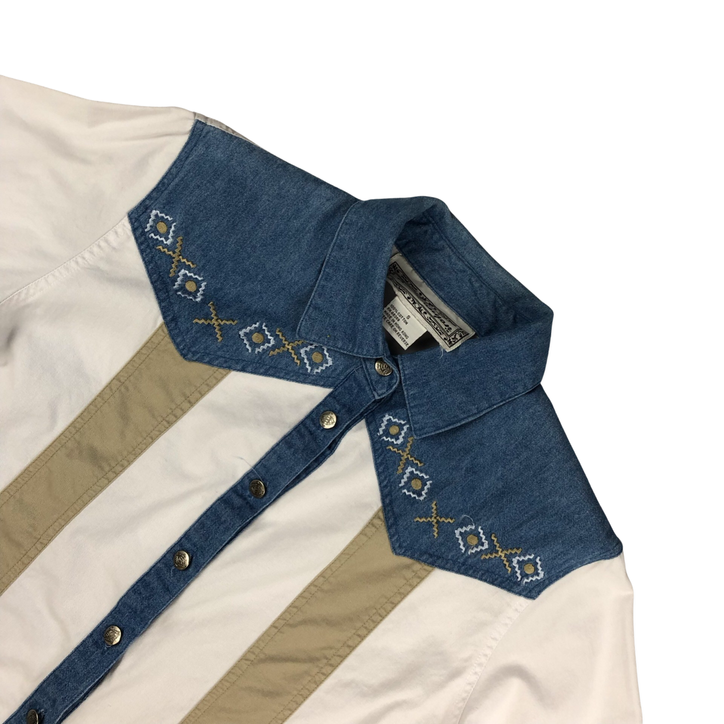 Vintage 90s Women's Western Denim Shirt 12