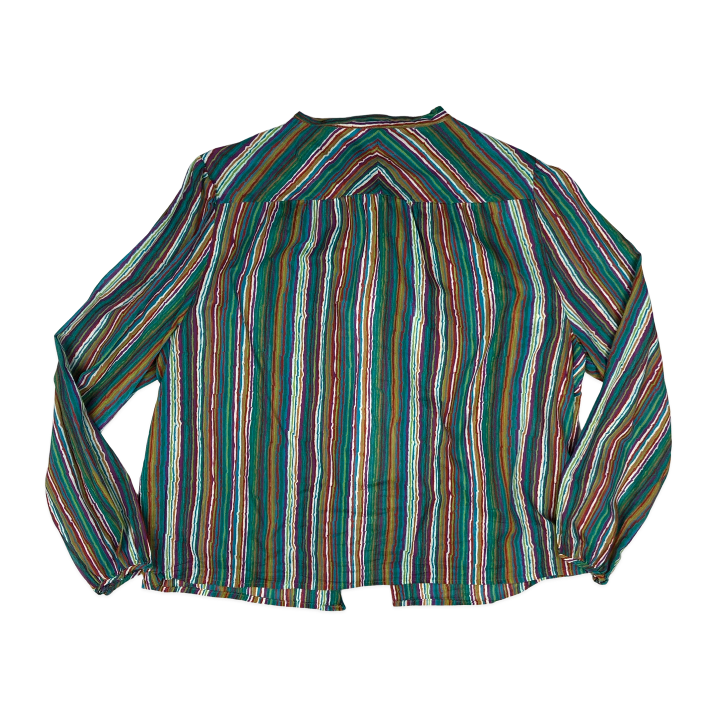 Vintage 70s 80s Striped Print Blouse 18
