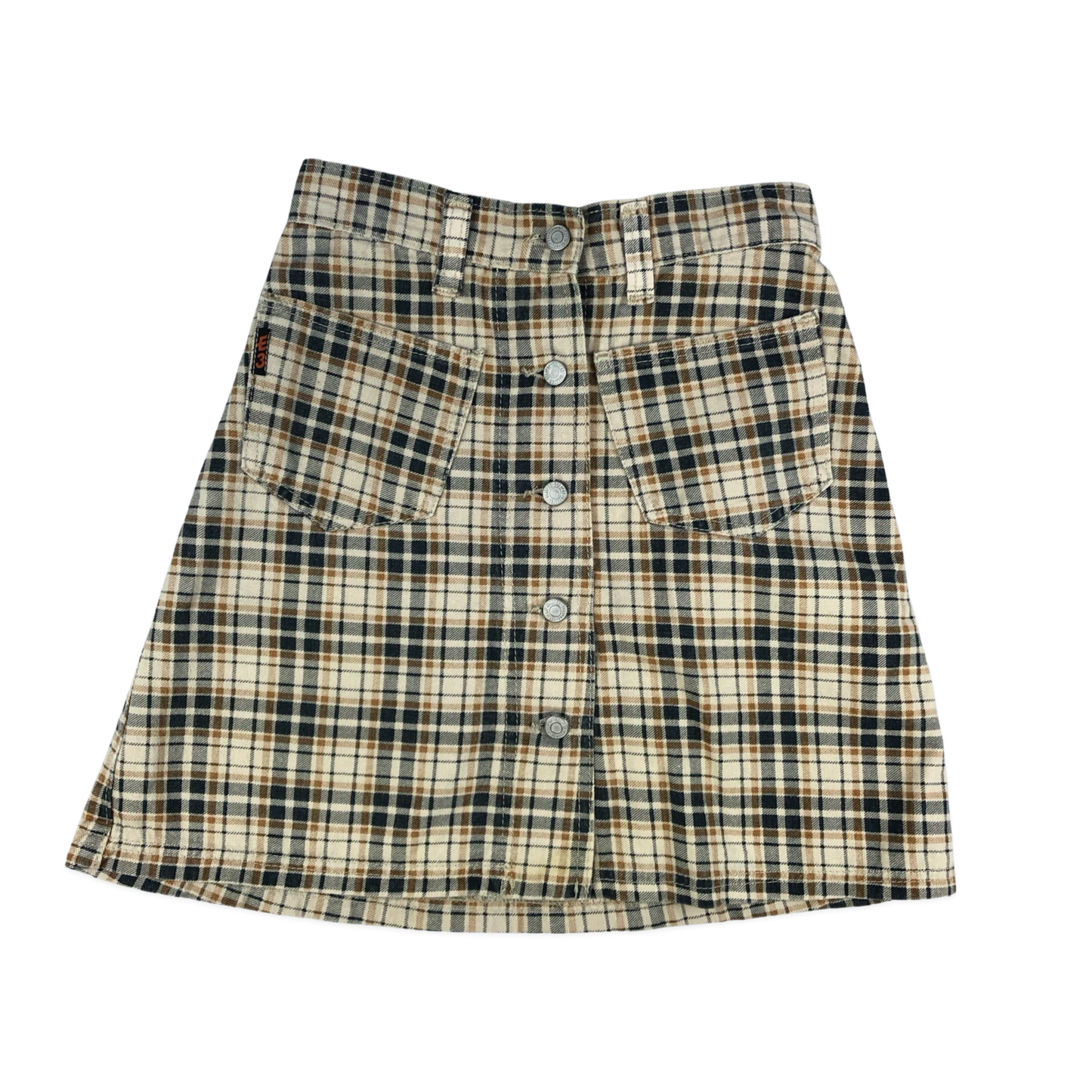 Vintage 90s Y2K Plaid Denim Skirt 6