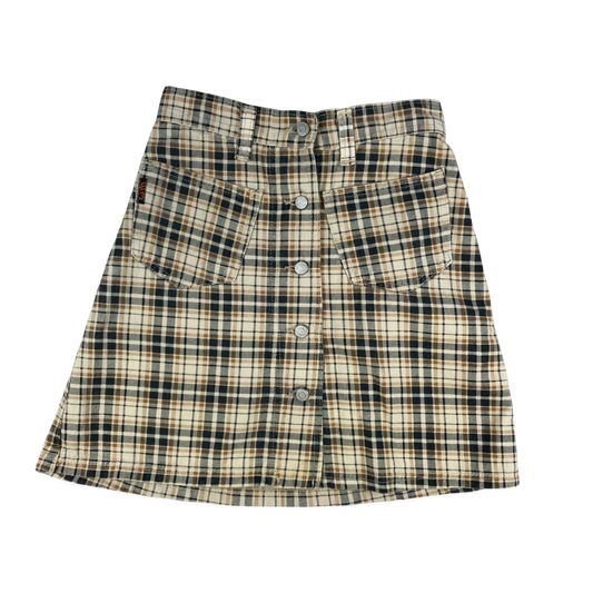 Vintage 90s Y2K Plaid Denim Skirt 6