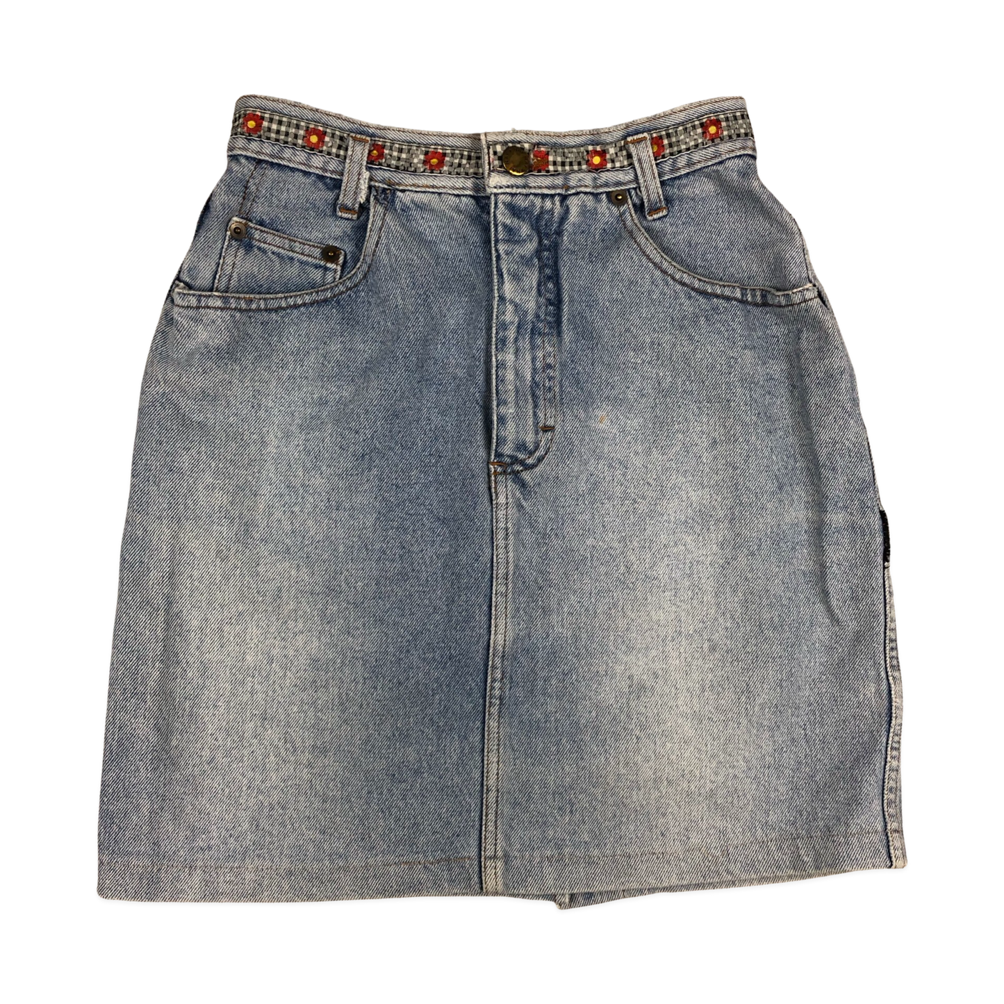 Vintage 90s NAFNAF Embellished Denim Skirt 8