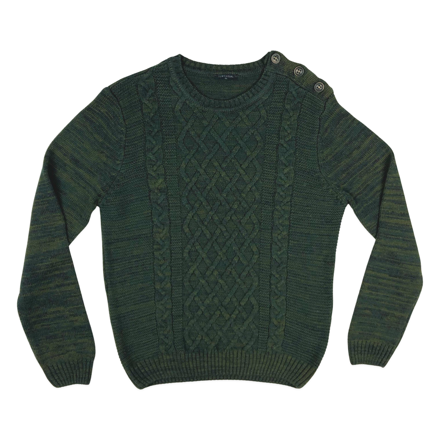 Vintage Green Cable Knit Jumper XL