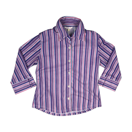Vintage 90s Purple Striped Blouse 8