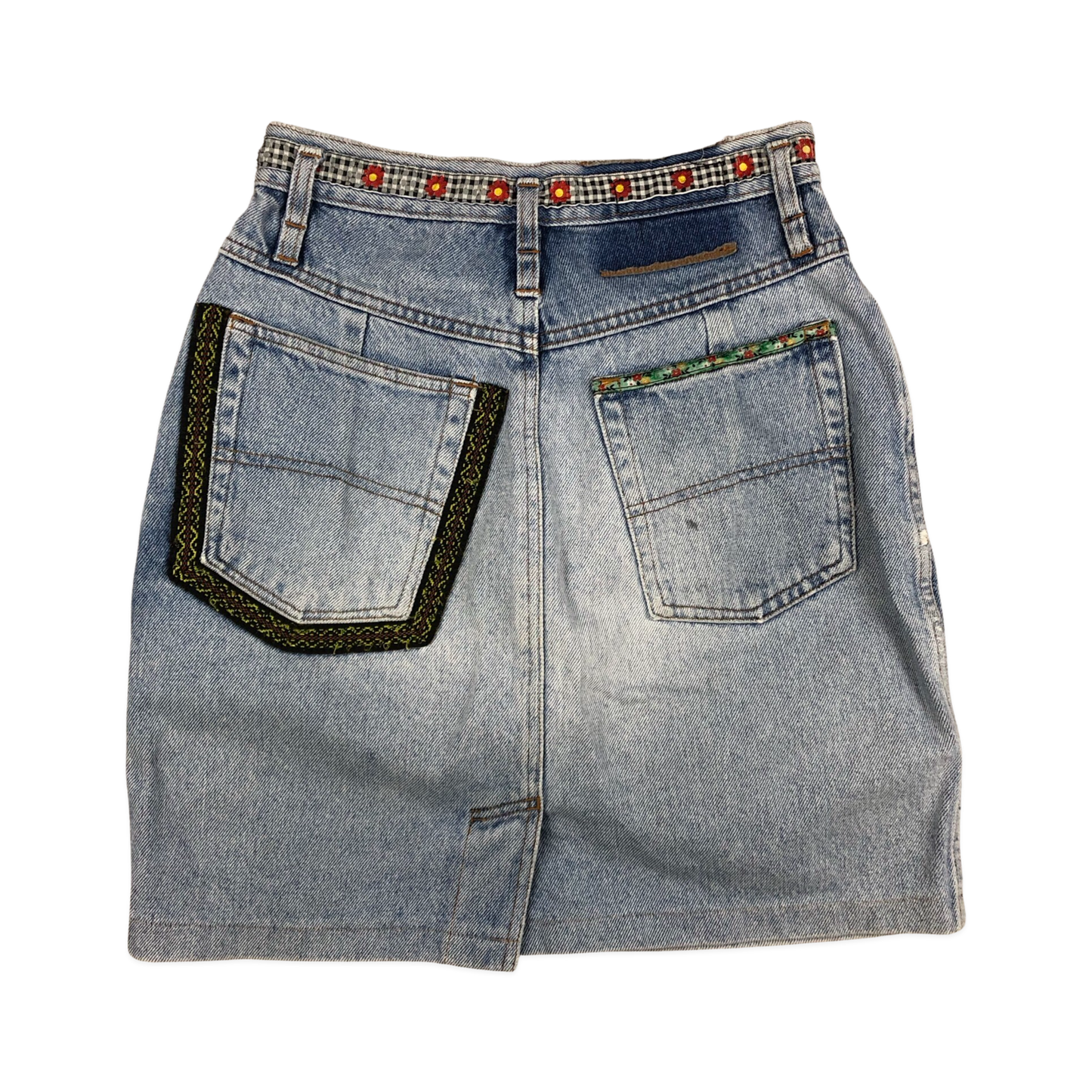 Vintage 90s NAFNAF Embellished Denim Skirt 8