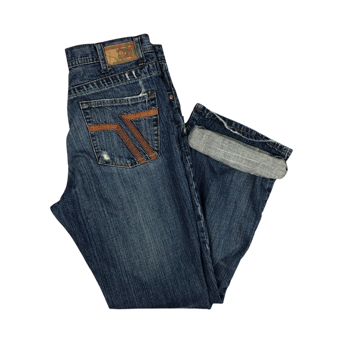 Vintage Flared Distressed Blue Jeans 31W 31L