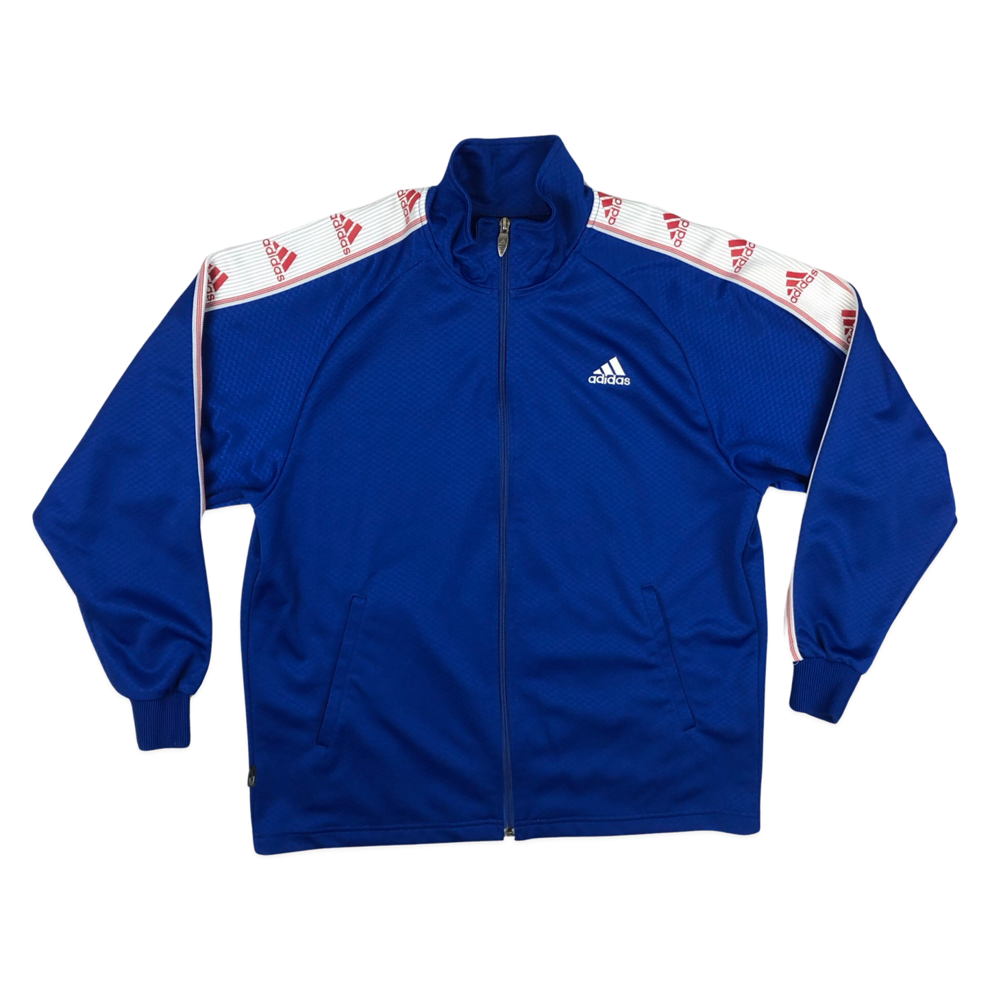 Vintage 00s Adidas Blue and White Track Jacket XL
