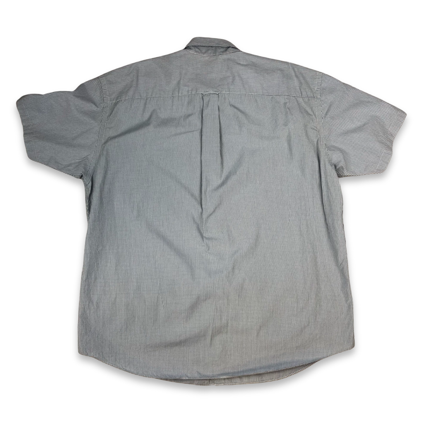 Vintage Nautica Blue and White Plaid Short Sleeve Shirt 4XL