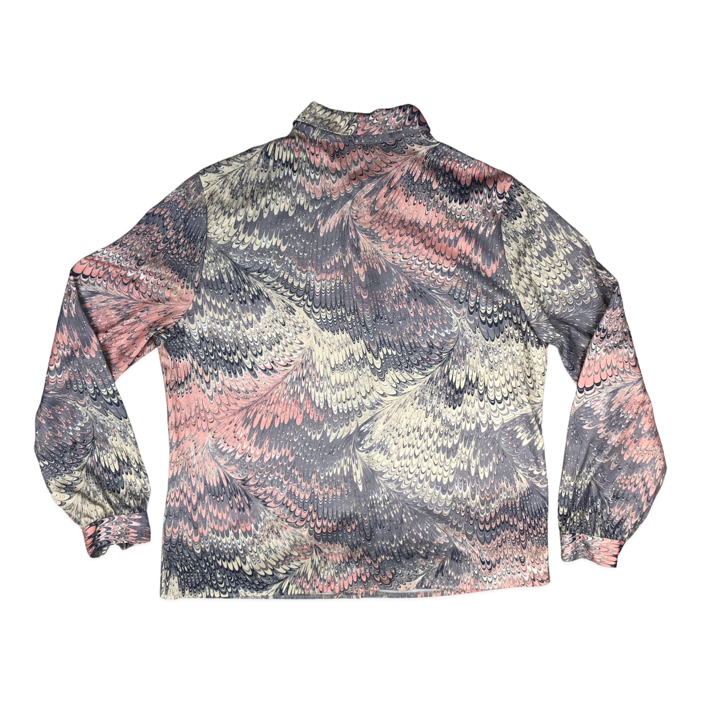 Vintage 80s Abstract Print Blouse 16