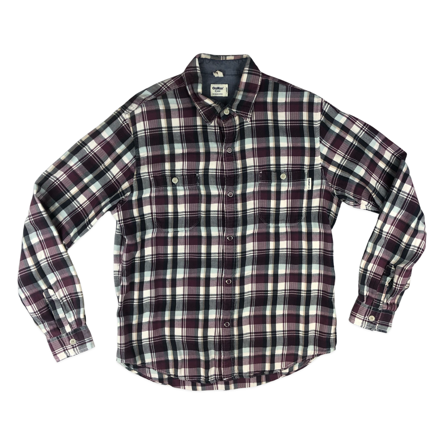 Vintage Y2K Purple and Black OshKosh Plaid Flannel Shirt M