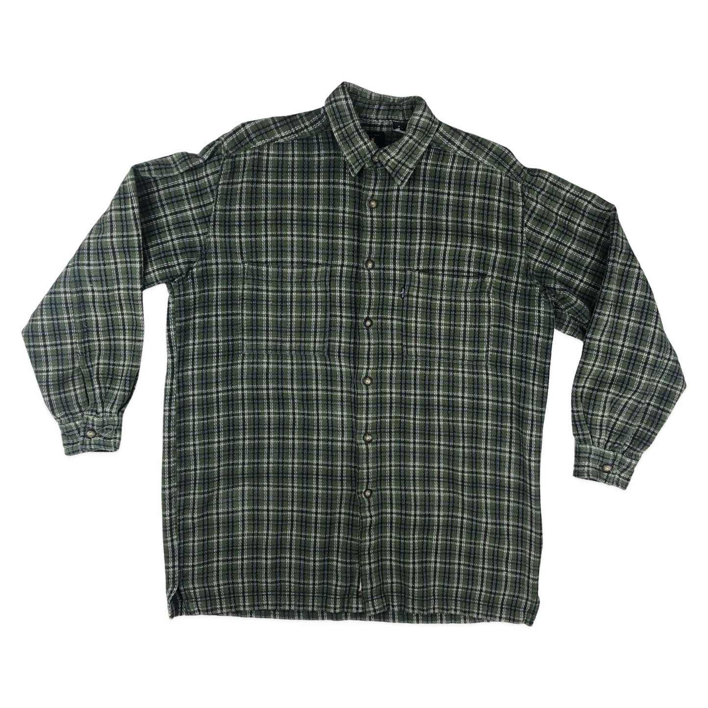 Vintage Levi's Green Plaid Textured Flannel Shirt XL