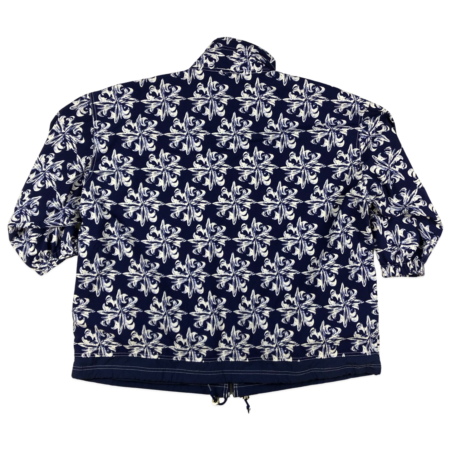 Vintage Adidas Abstract Pattern Navy and White Windbreaker 3XL