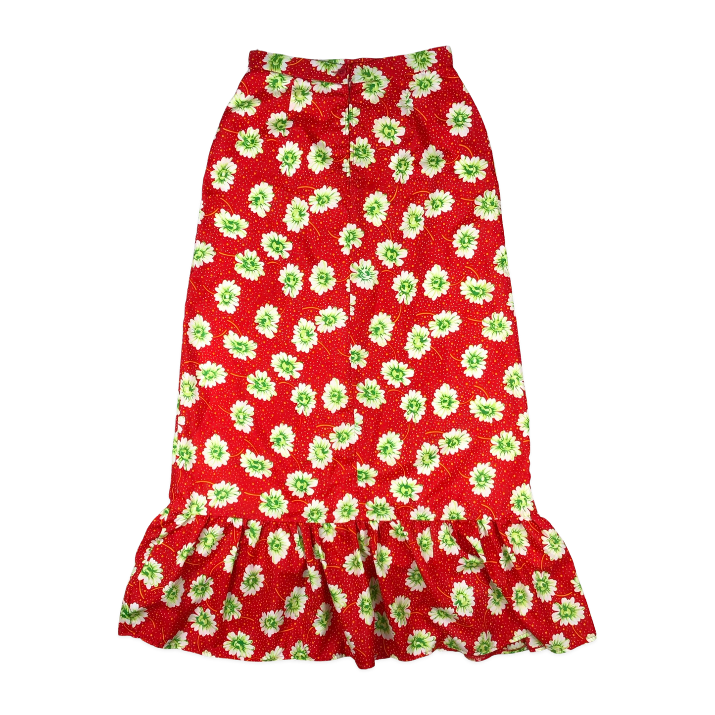 Vintage Red Floral Print Skirt 10