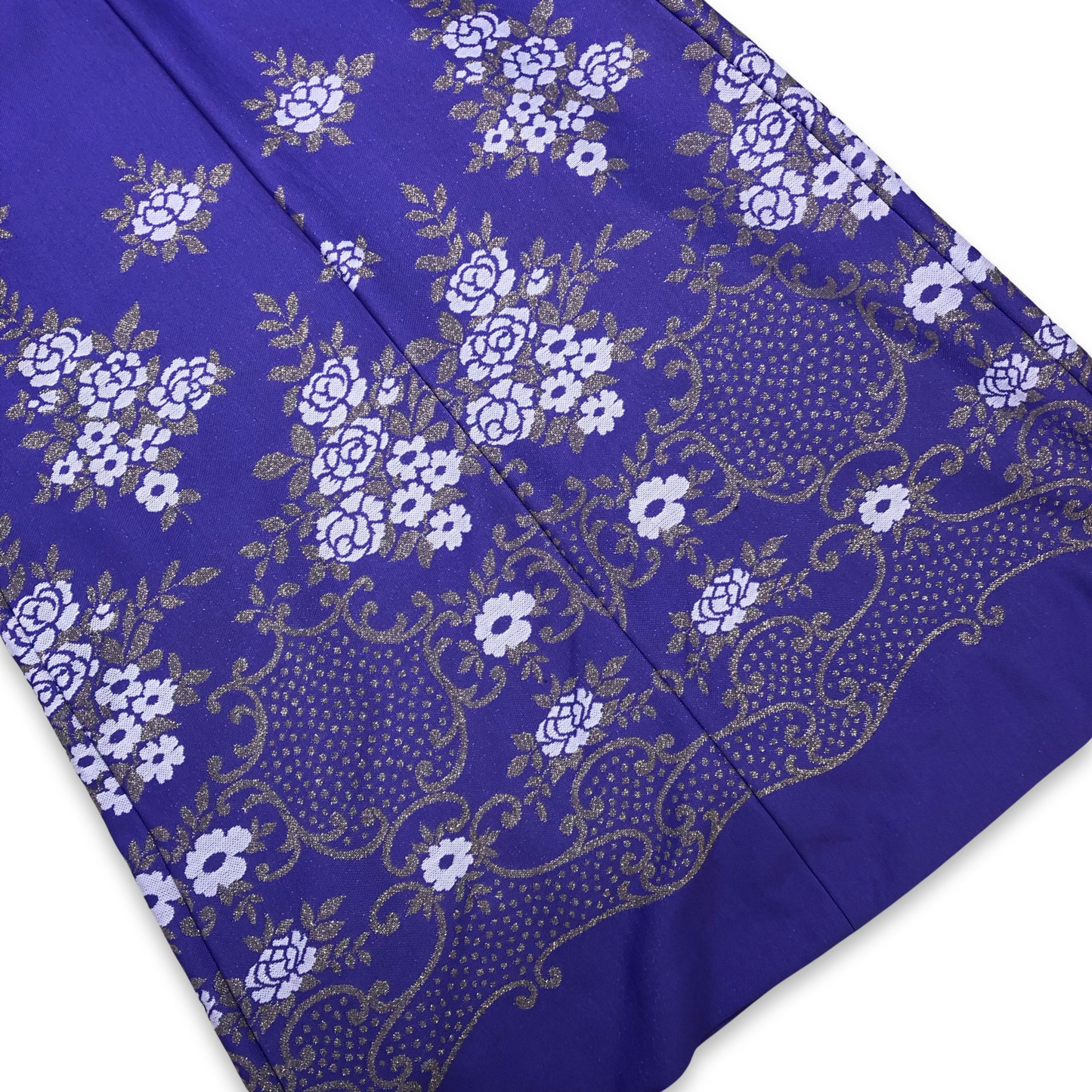 Vintage 70s Lilac Purple Floral Maxi Dress 12