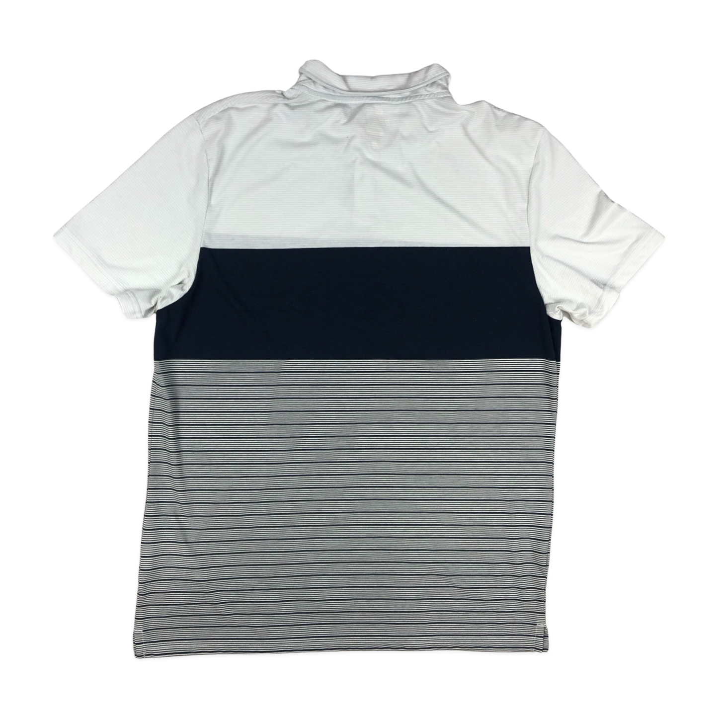 Vintage Nike Striped White and Navy Polo Shirt L