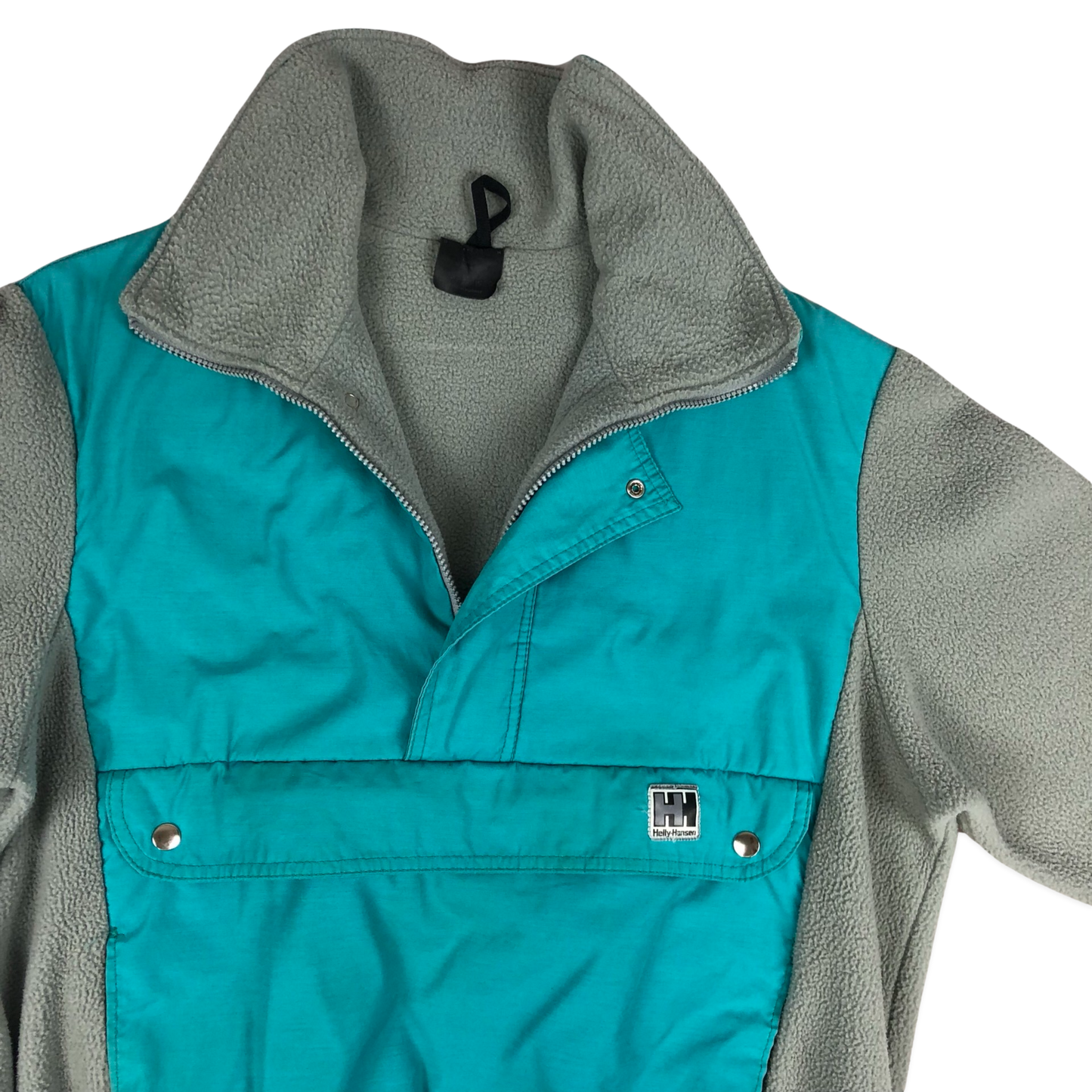 Vintage Helly Hansen Teal and Grey Raincoat L XL