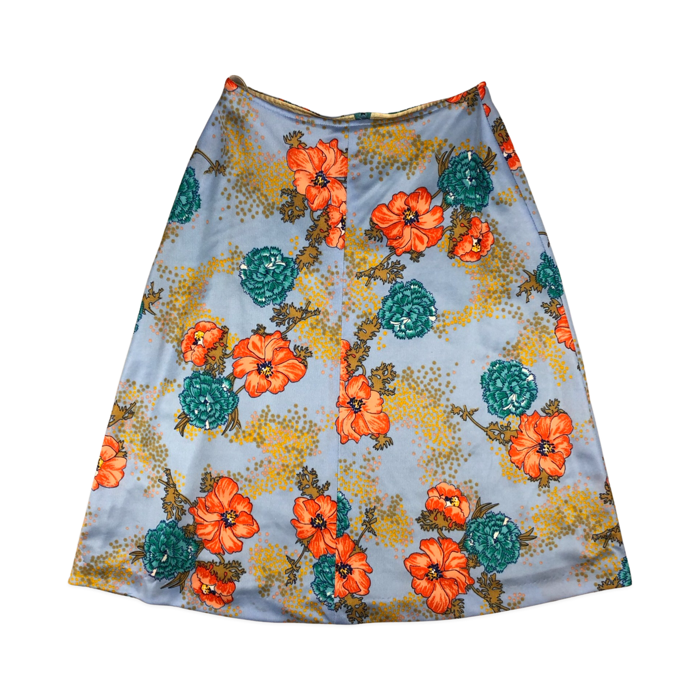 Vintage Blue Floral Print Skirt 10