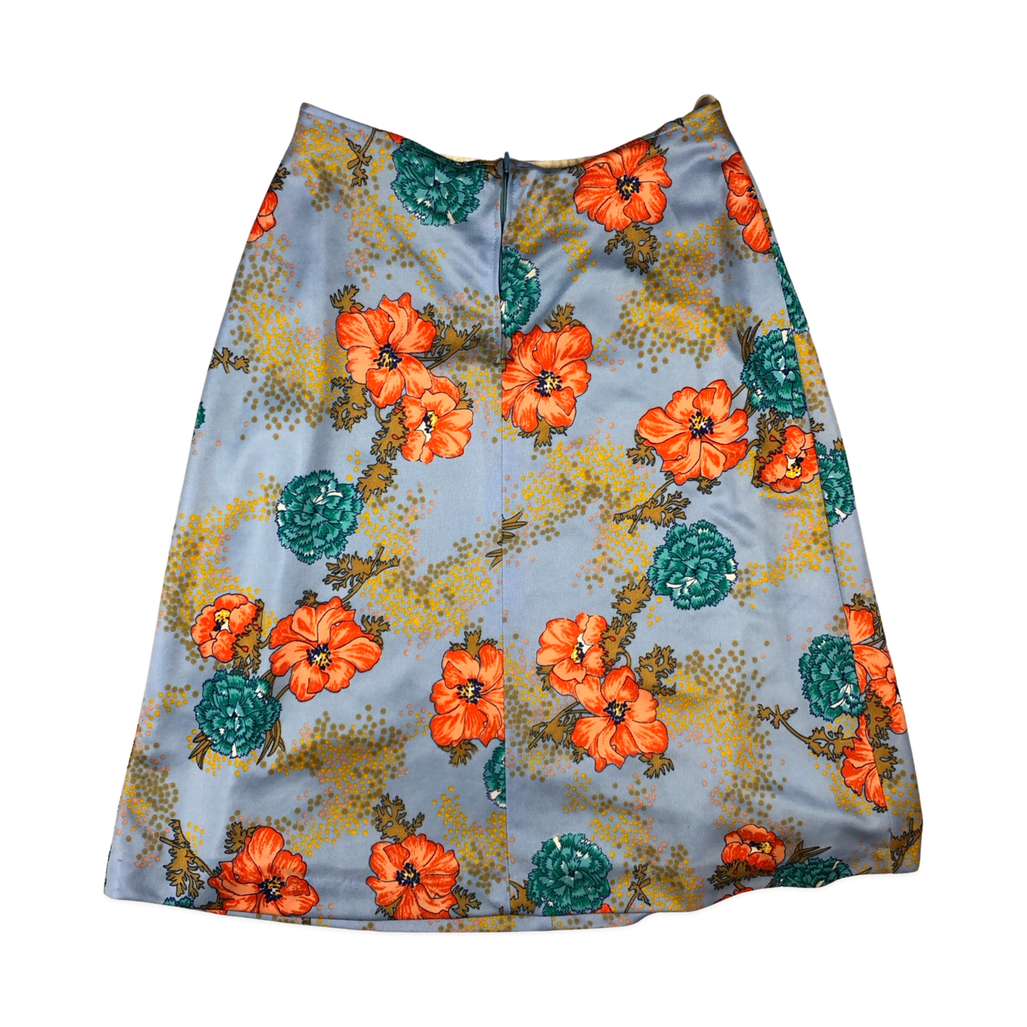 Vintage Blue Floral Print Skirt 10