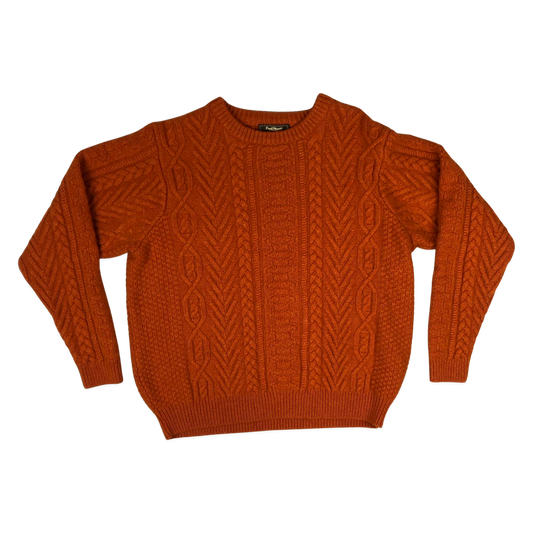 Vintage Orange Cable Knit Jumper L