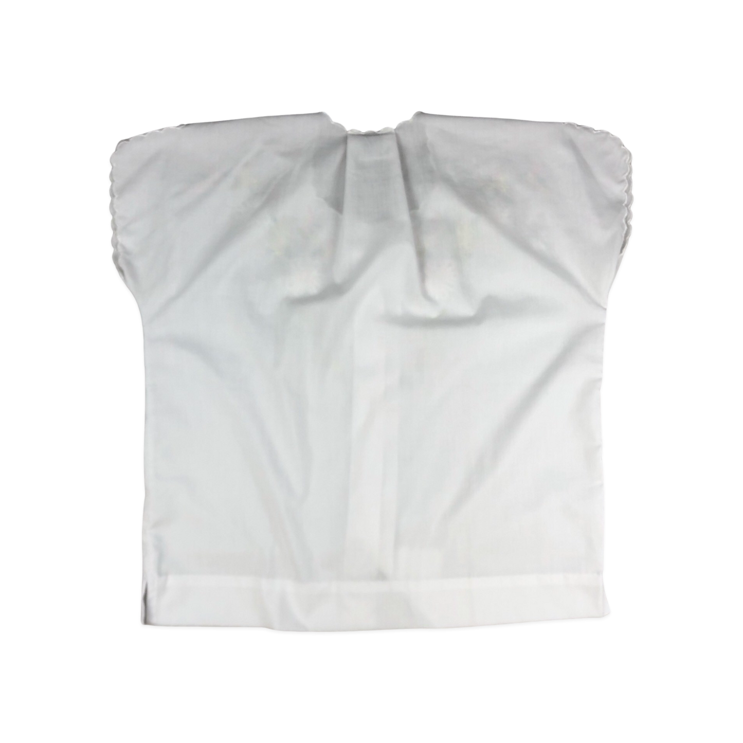 Vintage 80s 90s White Boxy Embroidered Blouse 14