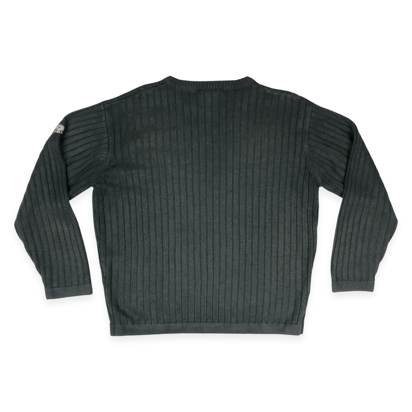 Vintage Y2K Umbro Grey Ribbed Knit Jumper L